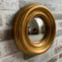24cm Gold Convex Wall Mirror Porthole Fisheye Design, thumbnail 1 of 6