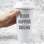 Personalised Reusable Double Walled Travel Mug Cup, thumbnail 3 of 5