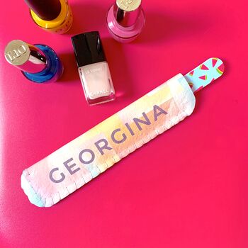 Personalised Name Pastel Nail File Holder Beauty Gift For Her, 2 of 4