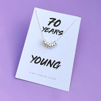 70th Birthday Gift Silver Rings Necklace, 6 of 6