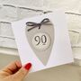 90th Heart Birthday Card ~ Handmade, thumbnail 1 of 3