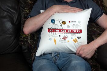 Personalised 50th Birthday Cushion Gift, 11 of 12