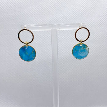 Circular Turquoise Stud Earrings 'Something Blue', 5 of 10
