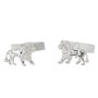 Sterling Silver Lion Cufflinks, thumbnail 2 of 6