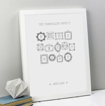 Home Sweet Home Personalised Family Print, 2 of 4