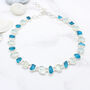 Aquamarine And Neon Apatite Gemstone Necklace, thumbnail 1 of 4