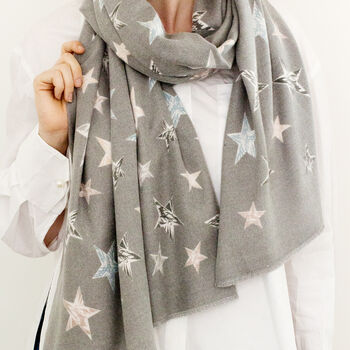 Cashmere Stars Filled With Joy Scarf, 10 of 12