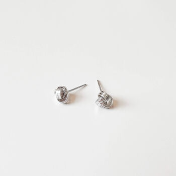 Sterling Silver Friendship Knot Ear Studs, 5 of 10