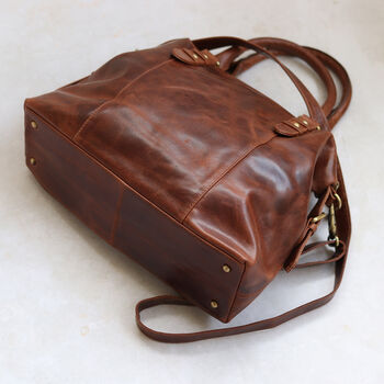 Leather Shoulder Bag With Crossbody Strap, 4 of 6