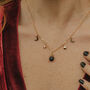 Gold Plated Black Obsidian Moon And Stars Necklace, thumbnail 2 of 5