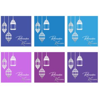 Ramadan Greeting Card 6pk Evening Silver Foil, 2 of 2