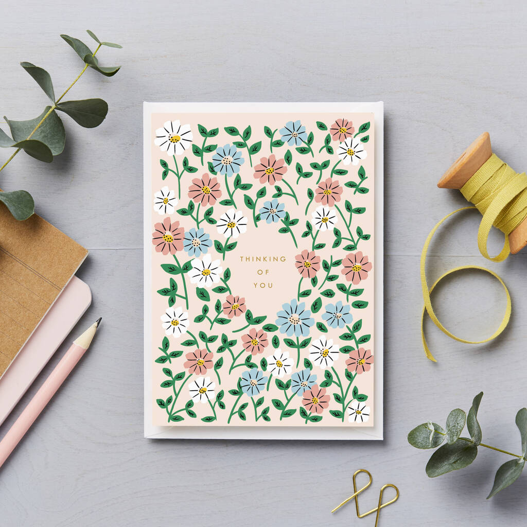 Thinking Of You Flower Card By Lucy Says I Do  notonthehighstreet.com