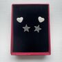 Heart And Star Sparkly Studs For Christmas, thumbnail 3 of 5