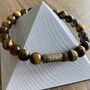 Men's Leeds United Football Fan Tiger's Eye Bracelet, thumbnail 4 of 7