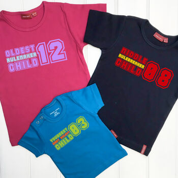 Personalised Siblings Rule T Shirt Set, 2 of 9