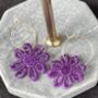Purple Lace Flower Hoop Earrings, thumbnail 2 of 2