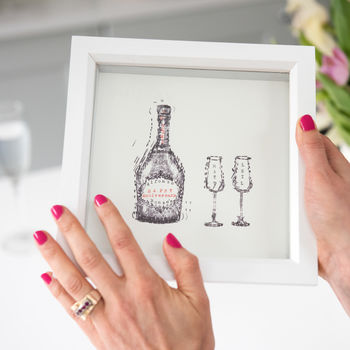 Personalised Champagne And Glasses Typewriter Art Print, 10 of 12