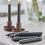 Pack Of Ten Charcoal Tapered Slim Candles, thumbnail 1 of 4