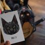 Personalised Cat Face Portrait Print, Cat Lover Gift, thumbnail 1 of 11