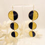 Navy And Gold Foil Large Statement Drop Earrings, thumbnail 4 of 9