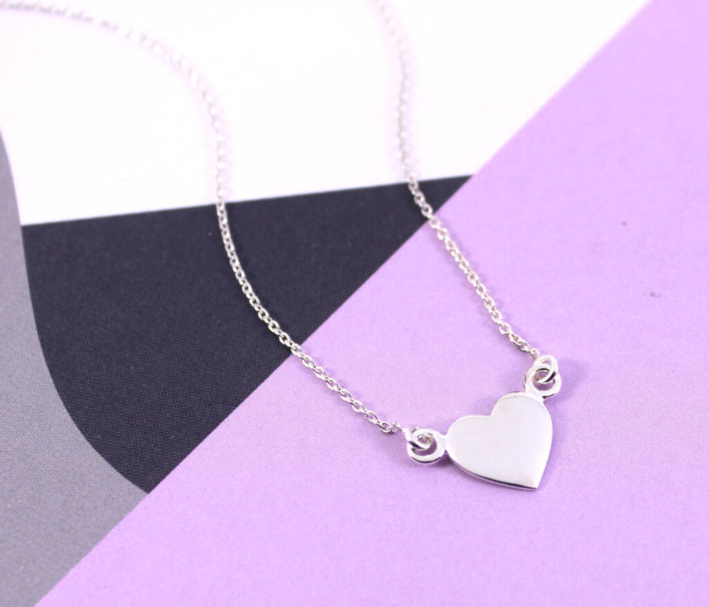 Sterling Silver Love Heart Necklace By Lucy Loves Neko ...
