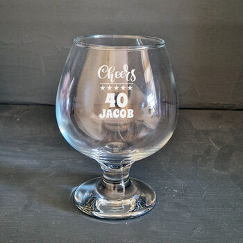 40th Birthday Gift Brandy Snifter Glass, 4 of 5