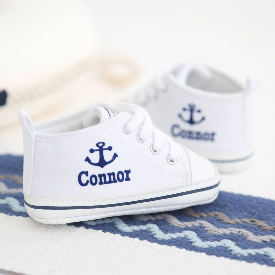 Personalised Anchor High Tops White By My 1st Years | notonthehighstreet.com