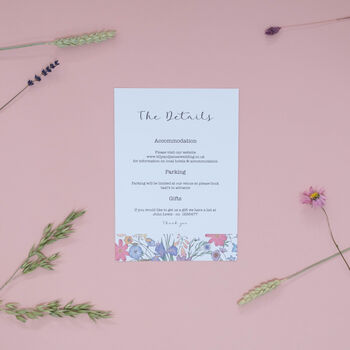 Wildflower Country Meadow Kraft Wedding Invitations, 6 of 12