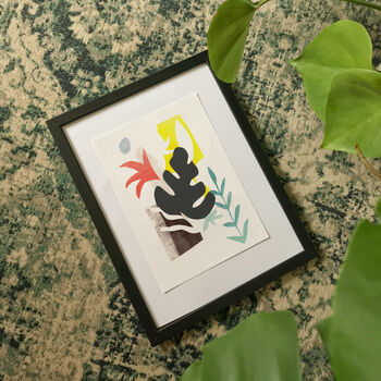 Monstera Leaf Abstract Collage Print A4, 3 of 5