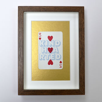 Kind Hearted Playing Card Print, 3 of 4