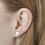 Thank You Flower Girl Personalised Heart Stud Earrings, thumbnail 2 of 6