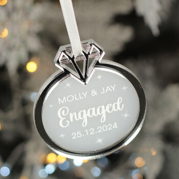 Engagement 3D Frost And Mirror Acrylic Christmas Decoration, 3 of 5