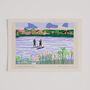 Paddleboarding Art Print Stand Up Paddle Board Lake Scene Poster, thumbnail 4 of 9