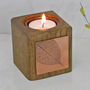 Handmade Wooden Tealight Holder With Copper Leaf, thumbnail 1 of 4