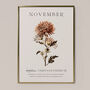 Birth Flower Wall Print 'Chrysanthemum' For November, thumbnail 5 of 9