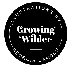 The Georgia Camden logo. Illustrated blue type of the name of the business.