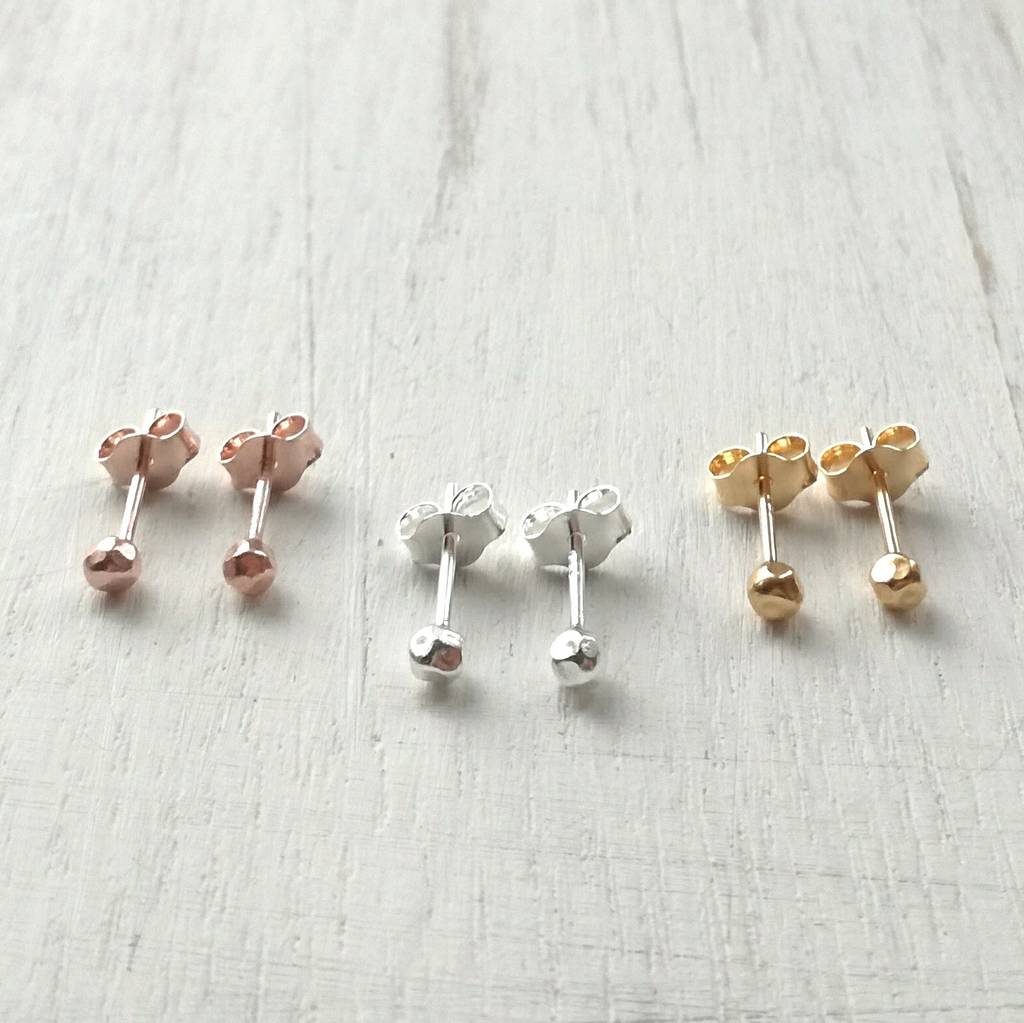 Silver Nugget Stud Earrings By Marion Made Jewellery ...