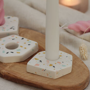 Flecked Terrazzo Candle Stick Holder, 3 of 5