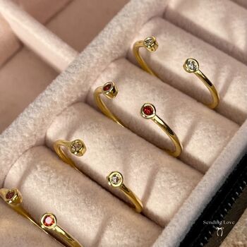 Silver Birthstone Stacking Rings Christmas Gifts, 4 of 7