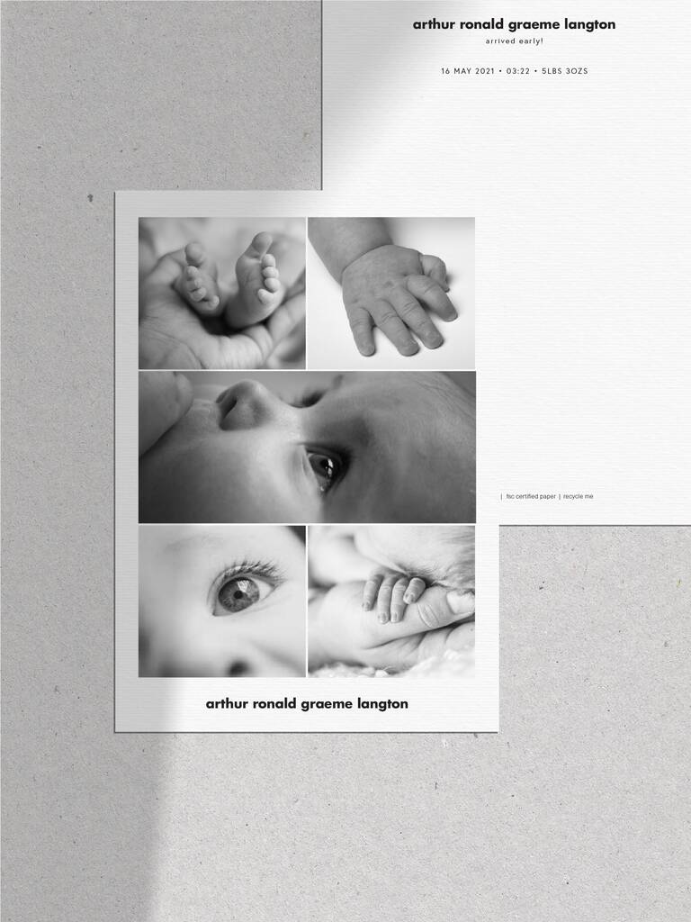 Image of 20 New Kid Photo Birth Announcement Thank You Cards