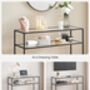 Console Table With Two Tempered Glass, thumbnail 9 of 10