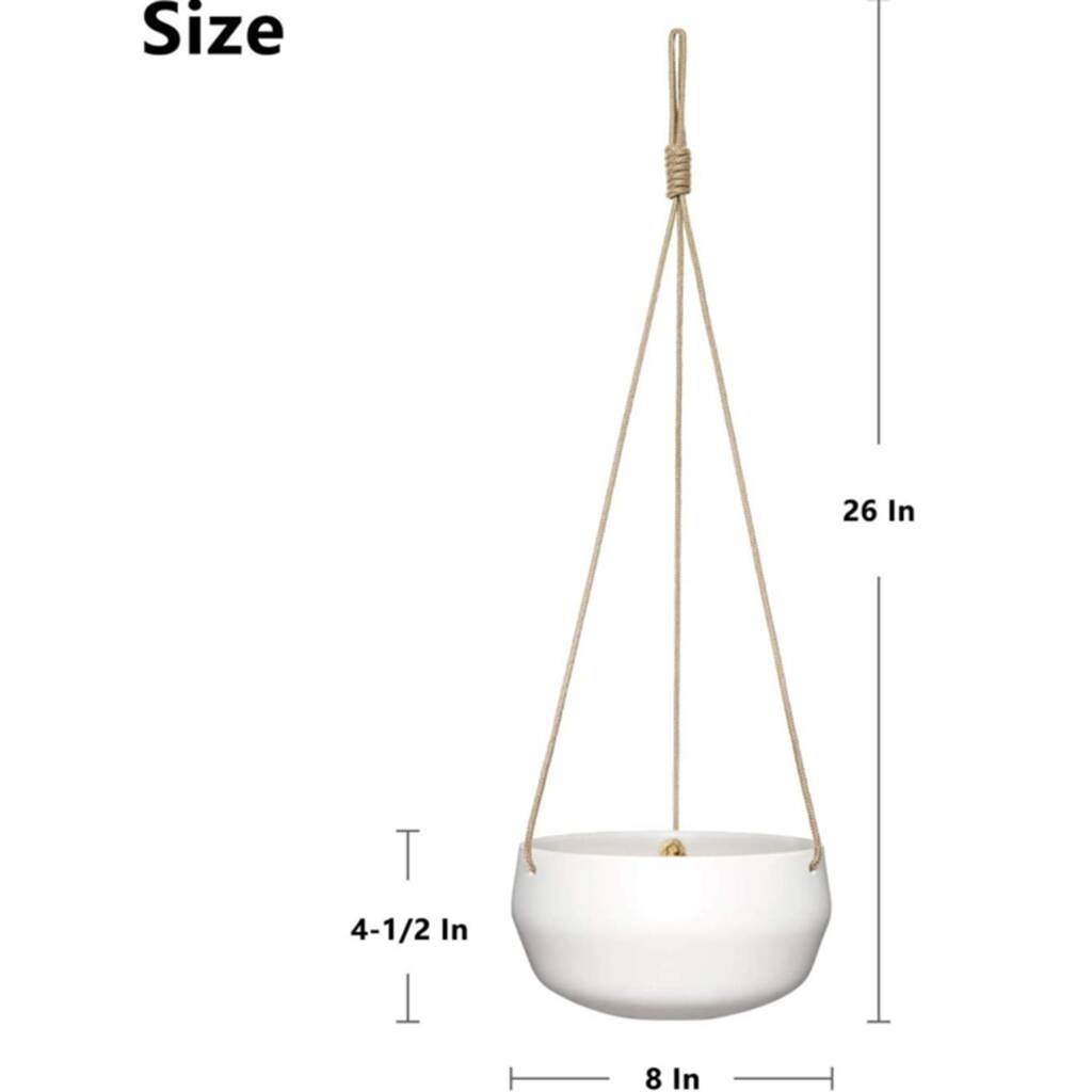 White Ceramic Hanging Plant Pot For Indoor Plants By Momentum