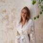 White Lace Sleeve Bridal Robe, thumbnail 4 of 7