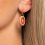 Orange And Cream Circular Earrings • Gold Plated Sterling Silver Hooks, thumbnail 4 of 9