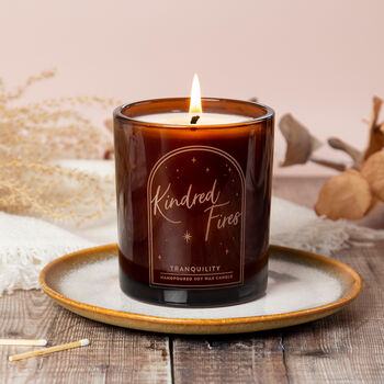 Scented Large Amber Glass Glow Through Candle, 2 of 11