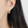 Sterling Silver Triple Hoop Stud Earrings, thumbnail 2 of 6