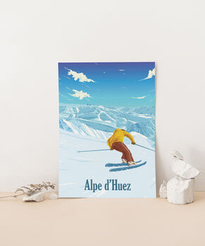 Alpe D'huez France Travel Poster Art Print, 2 of 8