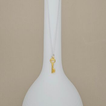 Personalised Gold Plated Key Necklace, 4 of 5