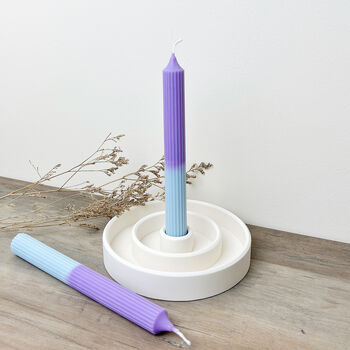 Two Tone Blue And Purple Taper Candles, 2 of 4