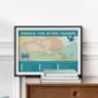 Gift For Paddleboarders – River Thames Map Art Print, thumbnail 8 of 10